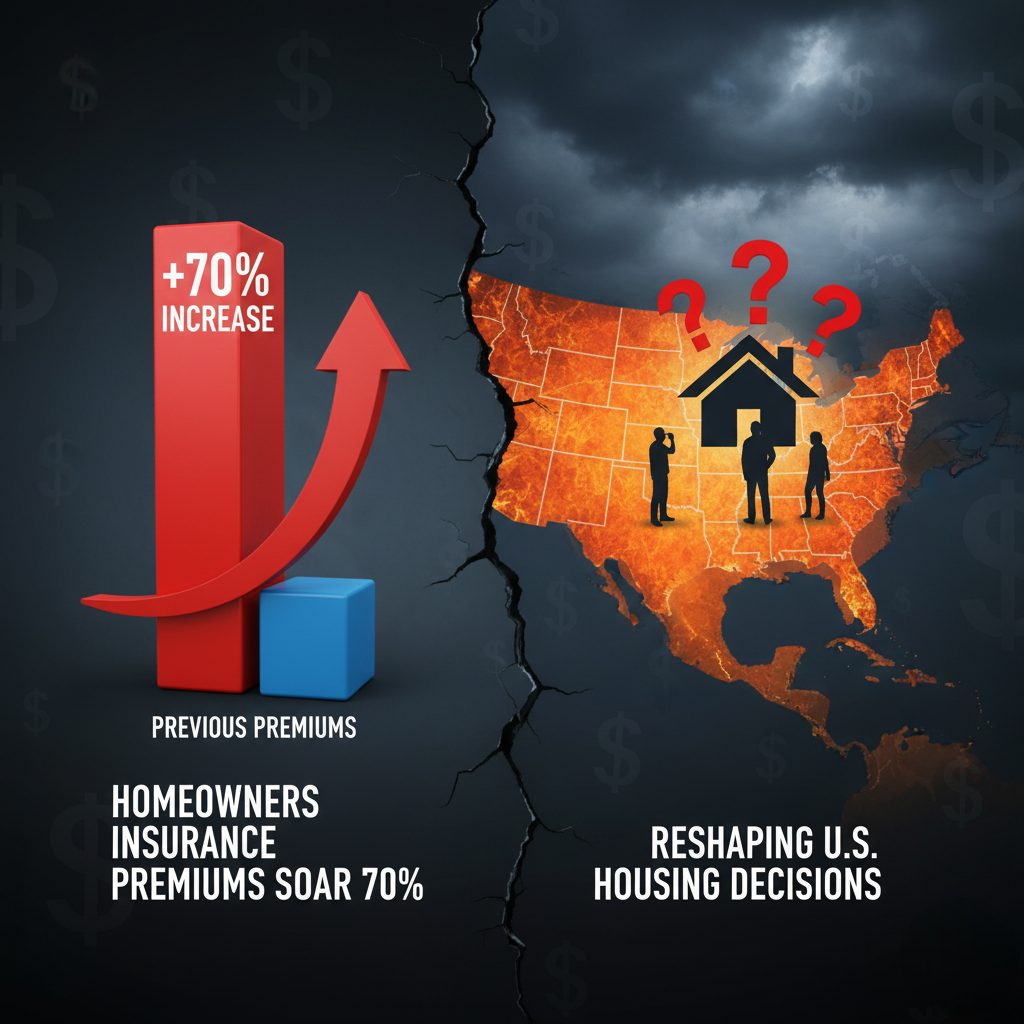 Homeowners insurance premiums soar 70%, reshaping U.S. housing decisions