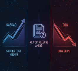 Stocks edge higher on Nasdaq while Dow slips ahead of key CPI release