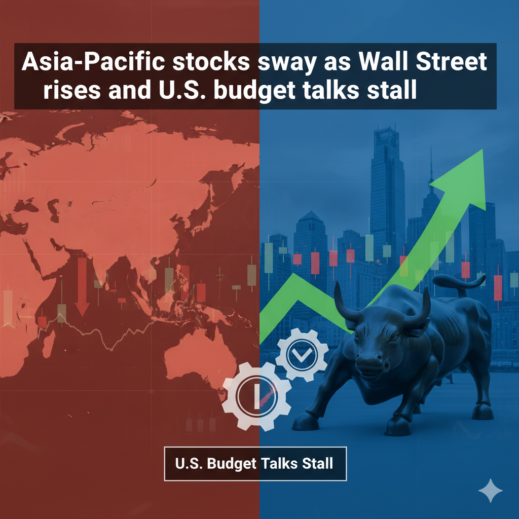 Asia-Pacific stocks sway as Wall Street rises and U.S. budget talks stall