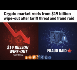 Crypto market reels from $19 billion wipe-out after tariff threat and fraud raid