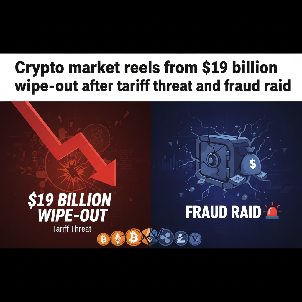Crypto market reels from $19 billion wipe-out after tariff threat and fraud raid