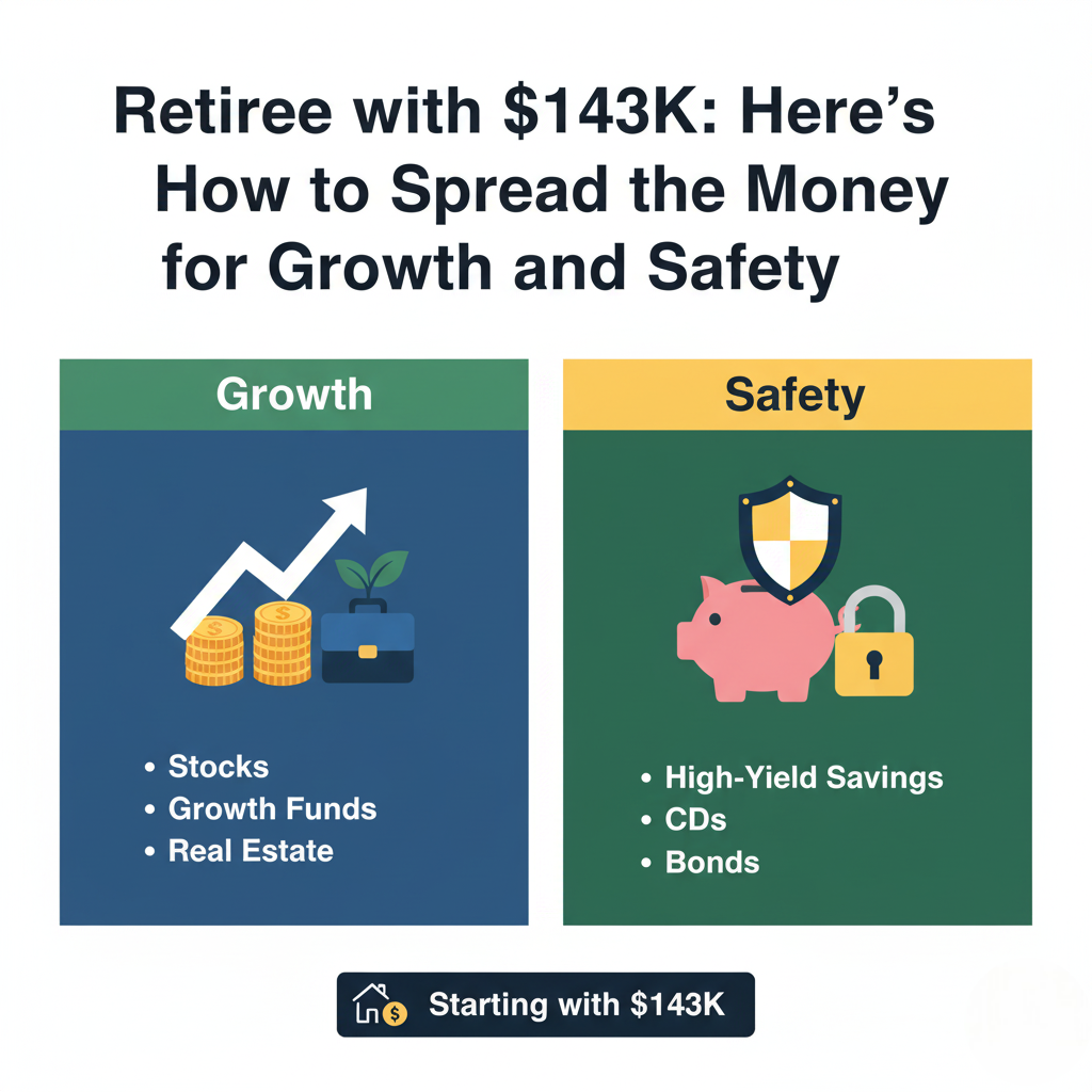 Retiree with $143K Here’s How to Spread the Money for Growth and Safety