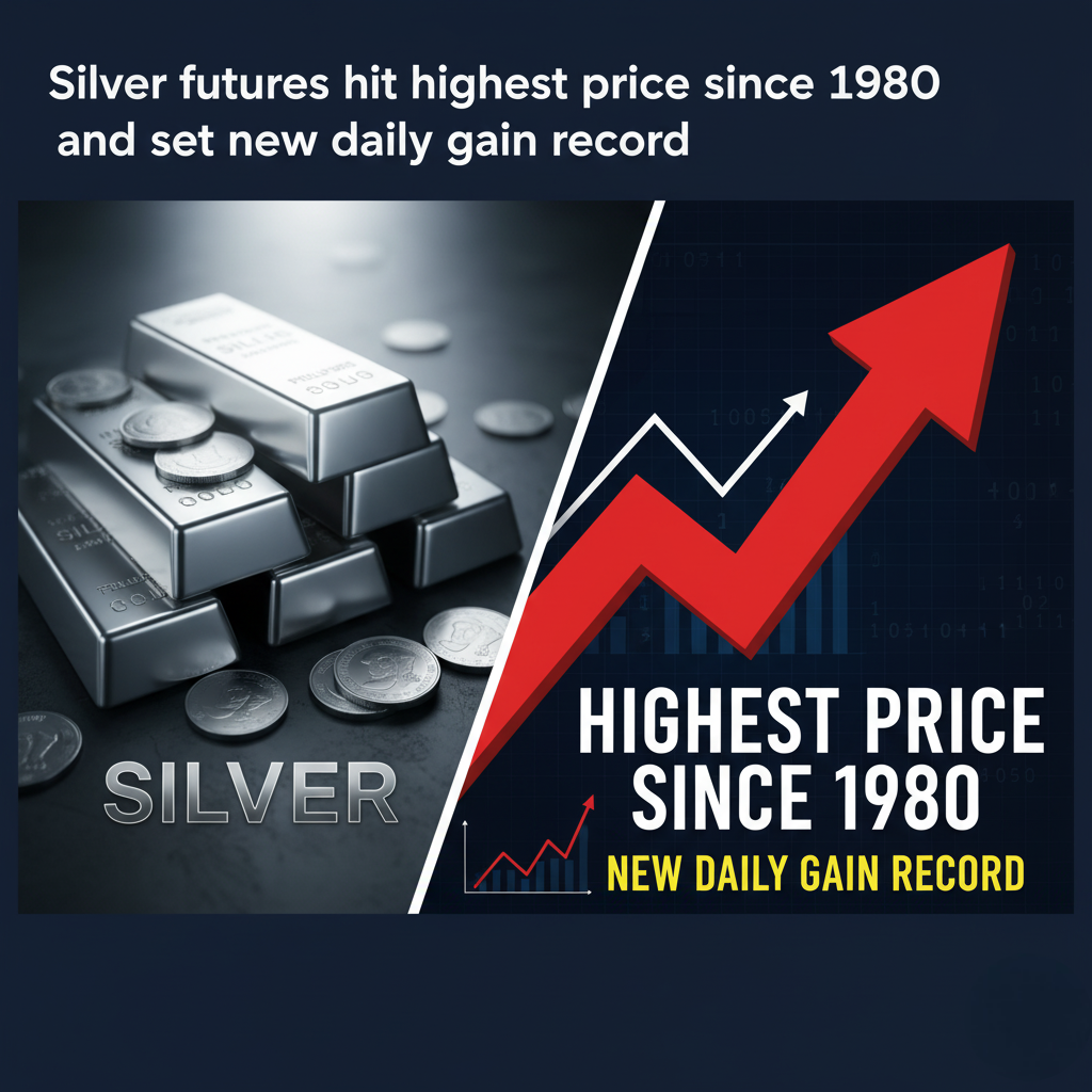 Silver futures hit highest price since 1980 and set new daily gain record