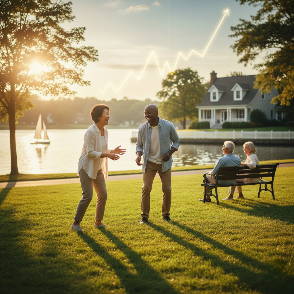 Diverse group of happy seniors enjoying a peaceful and secure retirement, illustrating simple retirement planning.