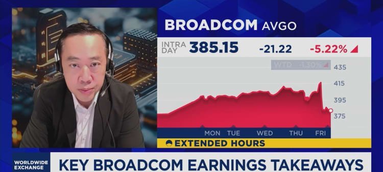 Broadcom Shares Slide 11% as Concerns Over AI Spending Ripple Across Chip Sector - Imagem do artigo original