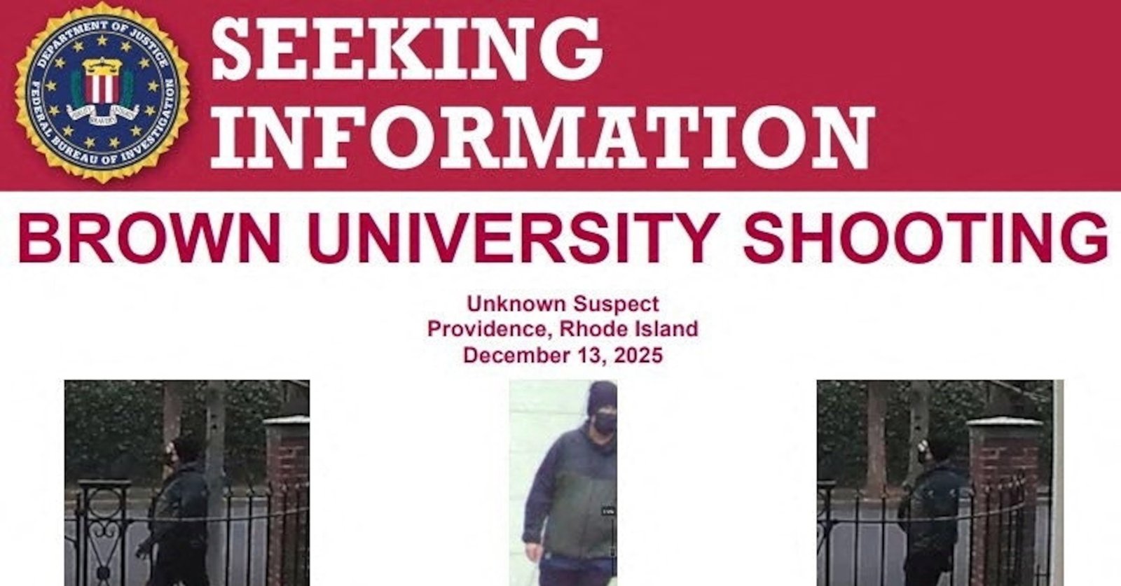 FBI Posts $50,000 Reward as Hunt for Brown University Shooting Suspect Intensifies - Imagem do artigo original