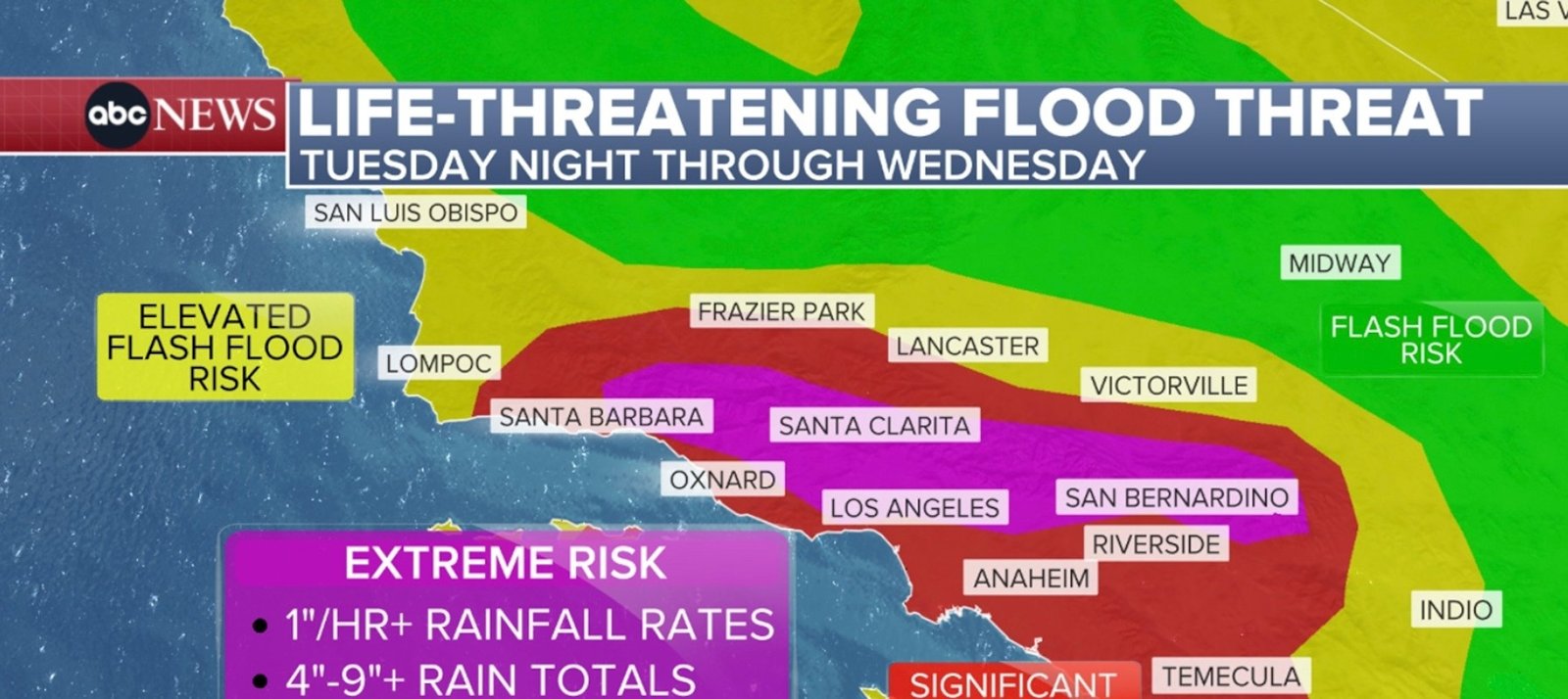 Intense Atmospheric River Aims at Southern California, Heightening Flood Risk on Recent Burn Scars - Imagem do artigo original